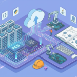 3D isometric illustration representing the Computer Science and Technology (CST) diploma syllabus, featuring data servers, cloud computing networks, a glowing microchip, programming language icons, an open textbook, and graduation caps.